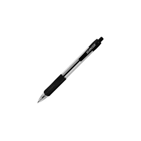 Stanger Pix cu bilă R1.0 Softgrip, 1.0 mm, negru