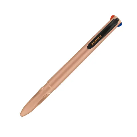 Zebra Ballpoint 4C, 1.0 mm, 4 culori de cerneală, roz auriu