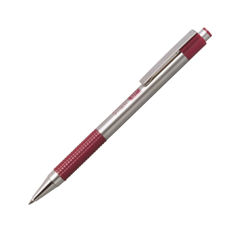 Zebra Pix cu bilă F-301, metal, 0.7 mm, bordo
