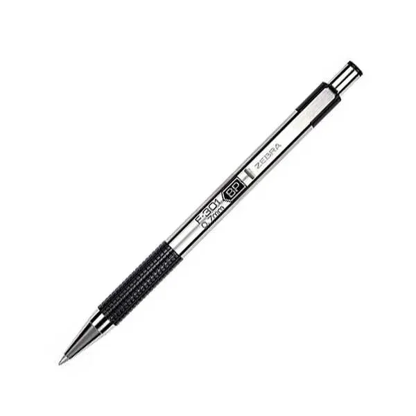 Zebra Ballpoint F-301, metal, 0.7 mm, negru