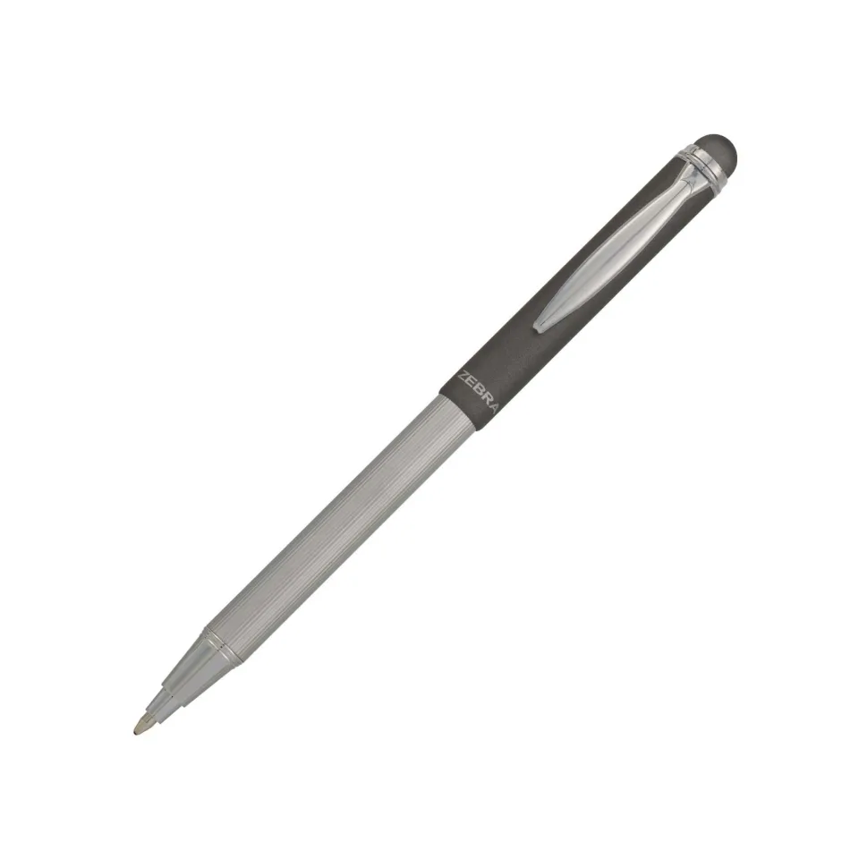Pix cu bilă telescopic Zebra, cu stylus, în cutie, gri