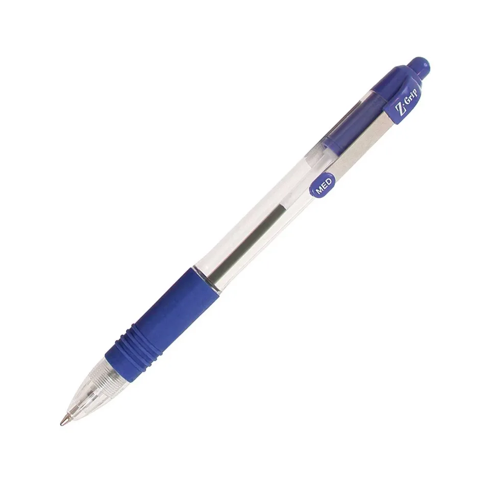 Pix cu bilă Zebra Z-Grip, transparent, 1.0 mm, albastru