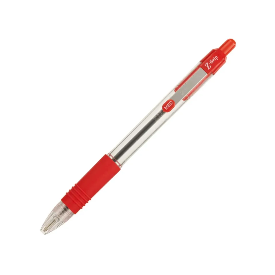 Zebra Pix Z-Grip, transparent, 1.0 mm, roșu