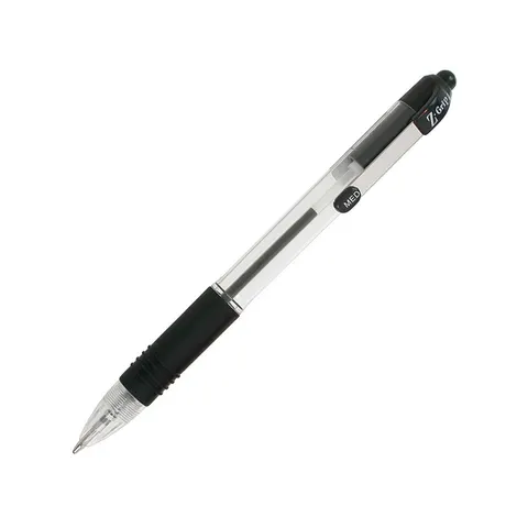 Pix cu bilă Zebra Z-Grip, transparent, 1.0 mm, negru