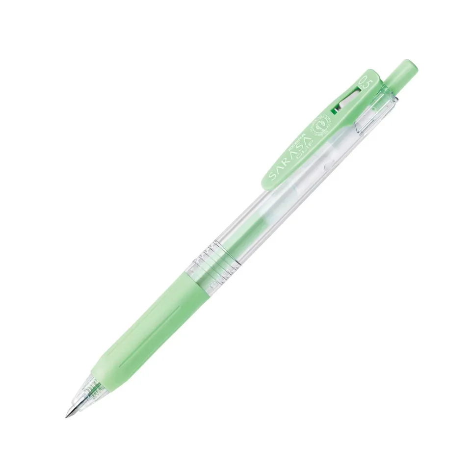 Roller gel Zebra Sarasa Clip Milk, automat, 0.5 mm, verde deschis