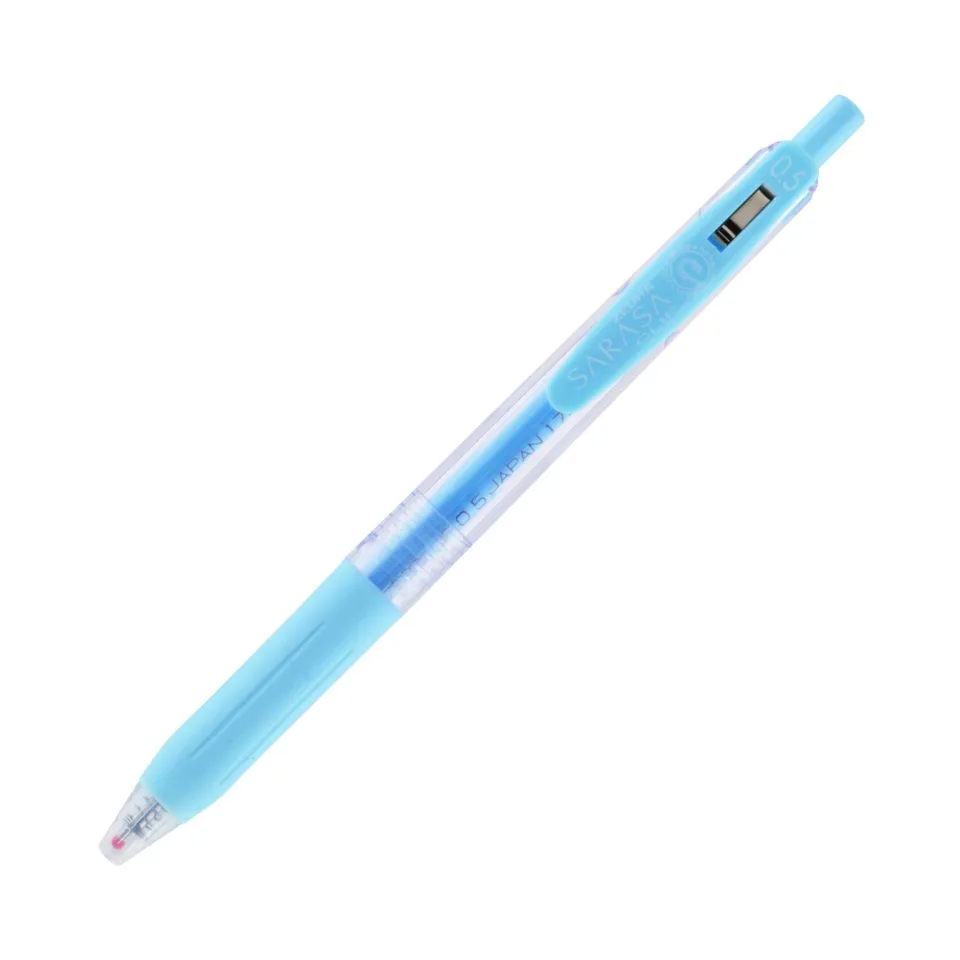 Zebra Gel roller Sarasa Clip Milk, retractabil, 0.5 mm, albastru lapte