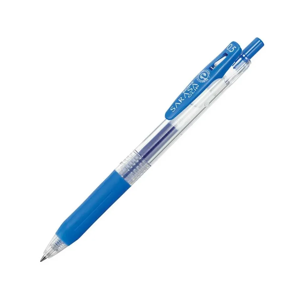 Roller gel Zebra Sarasa Clip, retractabil, 0.5 mm, albastru deschis