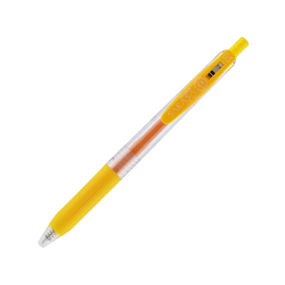 Zebra Roller cu gel Sarasa Clip, retractabil, 0.5 mm, galben închis