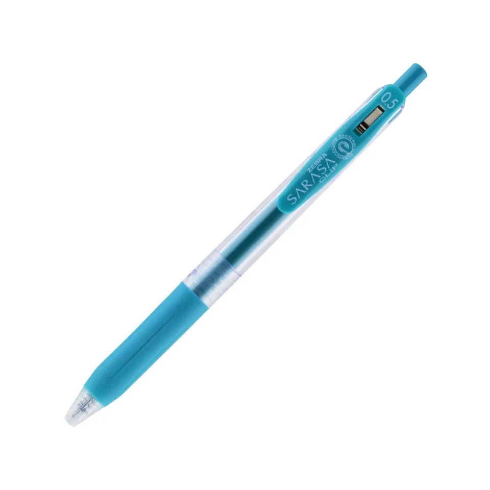 Zebra Roller cu gel Sarasa Clip, retractabil, 0.5 mm, albastru-verde