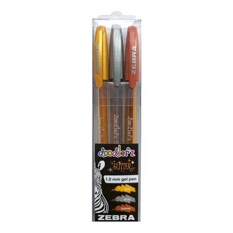 Zebra Doodler’z Gel Stick, 1.0 mm, metalic, 3 culori