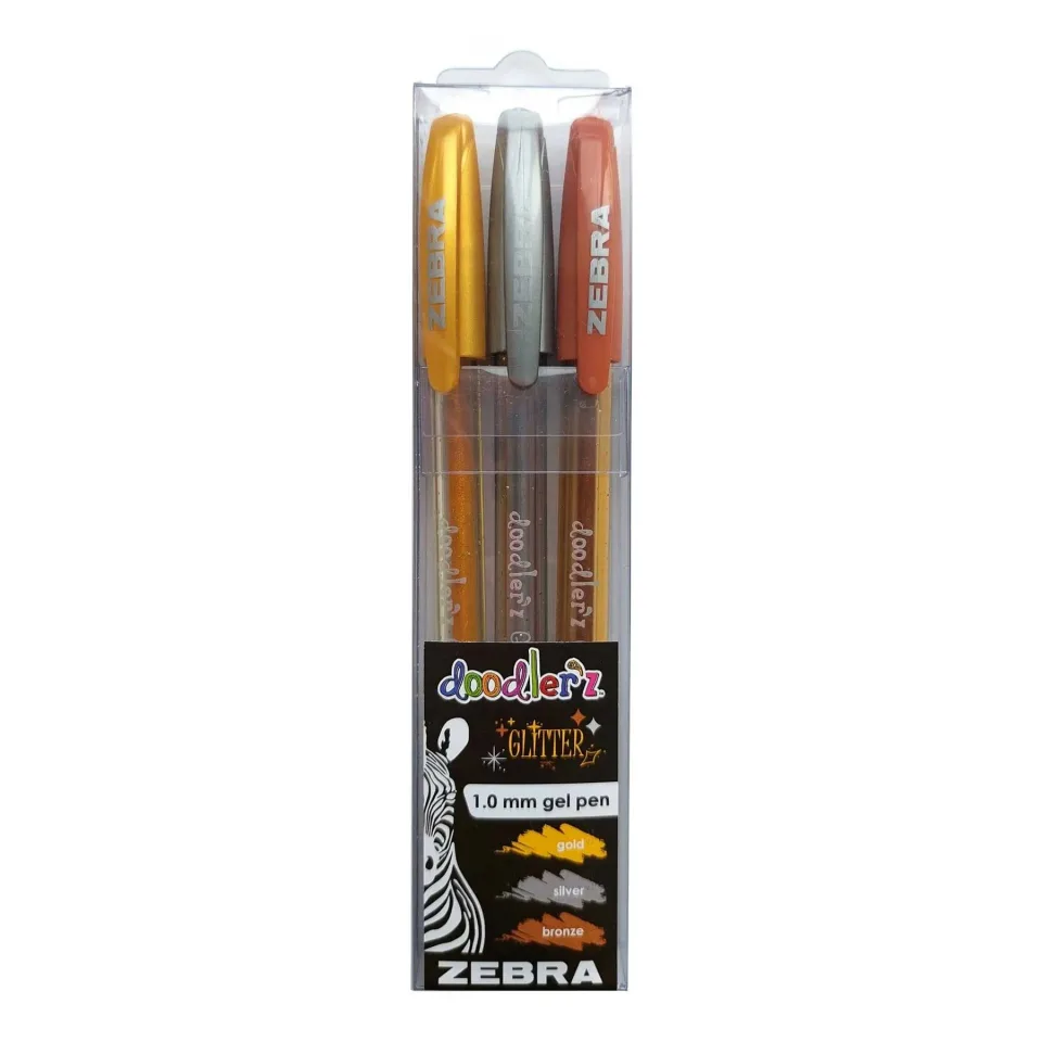 Zebra Doodler’z Gel Stick, 1.0 mm, metalic, 3 culori