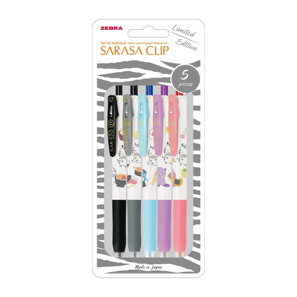Zebra Gel Roller Sarasa Clip Kawaii, 0.7 mm, 5 buc., 4 culori