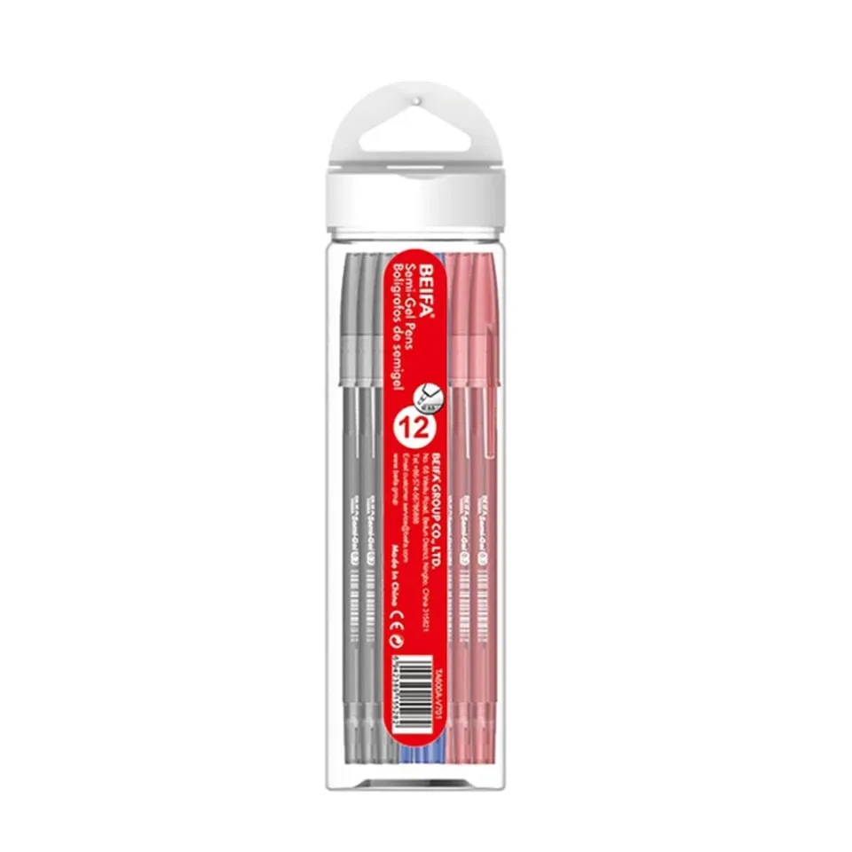 Beifa Gel roller TA600A-V701, 0.7 mm, 3 culori x 4 buc