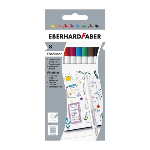 Eberhard Faber Fineliner, 0.4 mm, 8 culori