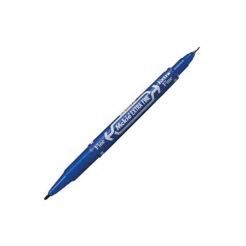 Zebra Fineliner Mckie Extra Fine, permanent, dublu, 0.5-1 mm, albastru