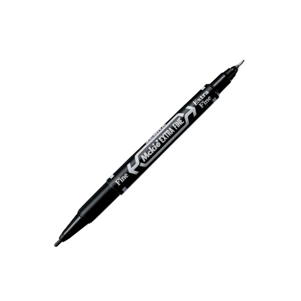 Zebra Fineliner Mckie Extra Fine, permanent, dual, 0.5-1 mm, negru