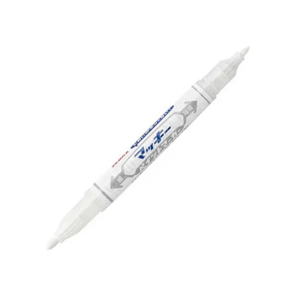 Zebra Marker Mckie Paint Extra Fine, permanent, cu două vârfuri, 0.7–1.2 mm, alb