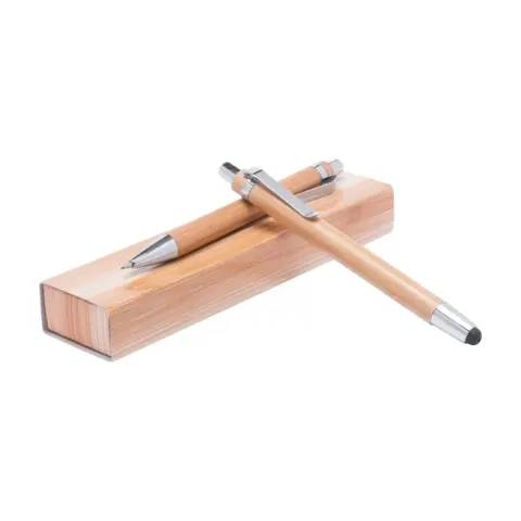 Set stilou și creion mecanic Cool, bambus, în cutie
