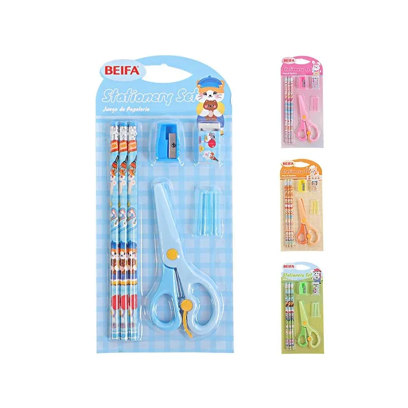 Set papetărie Beifa pentru copii, 8 bucăți, asortat