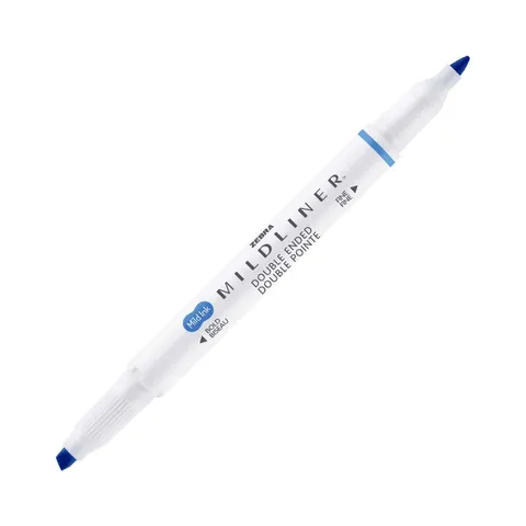 Zebra Highlighter Mildliner Cool & Refined, dublu vârf, albastru închis
