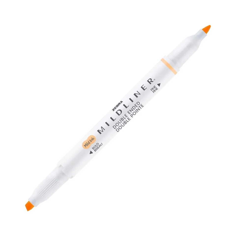 Zebra Highlighter Mildliner fluorescent, cu două vârfuri, portocaliu