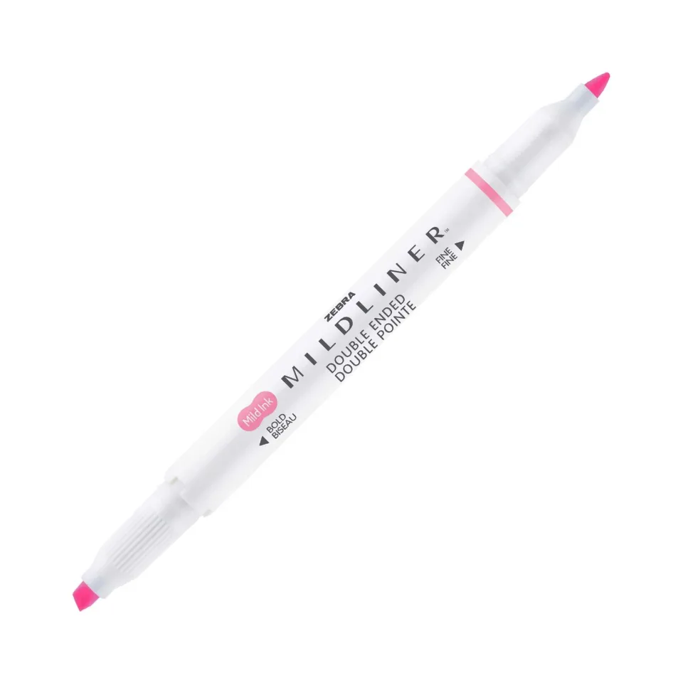 Zebra Highlighter Mildliner fluorescent, cu două capete, roz