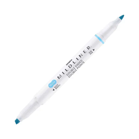 Zebra Highlighter Mildliner fluorescent, cu vârf dublu, albastru