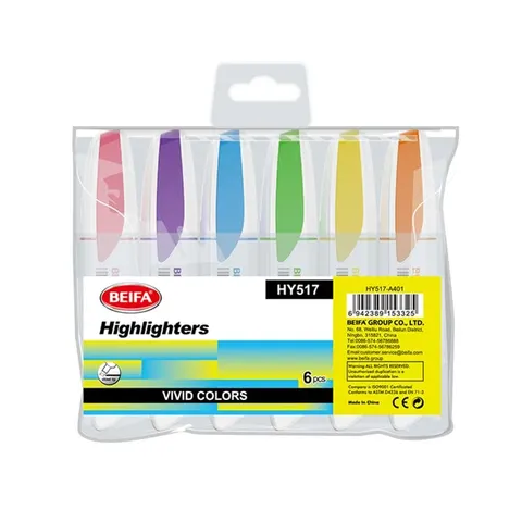 Beifa Textmarker HY517A, 6 culori