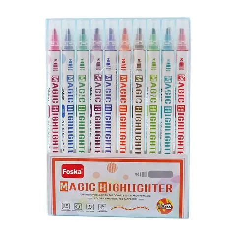 Foska Marker Evidențiator Magic, 10 culori
