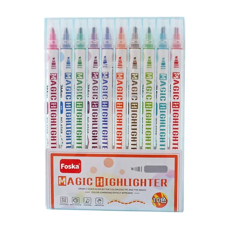 Foska Marker Evidențiator Magic, 10 culori