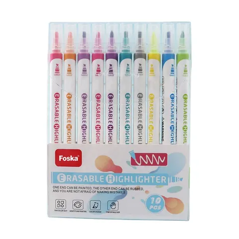 Foska Textmarker, ștersibil, 10 culori