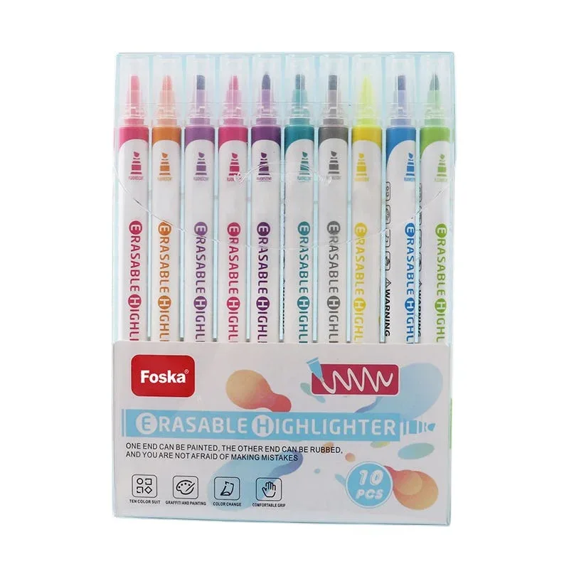 Foska Textmarker, ștersibil, 10 culori