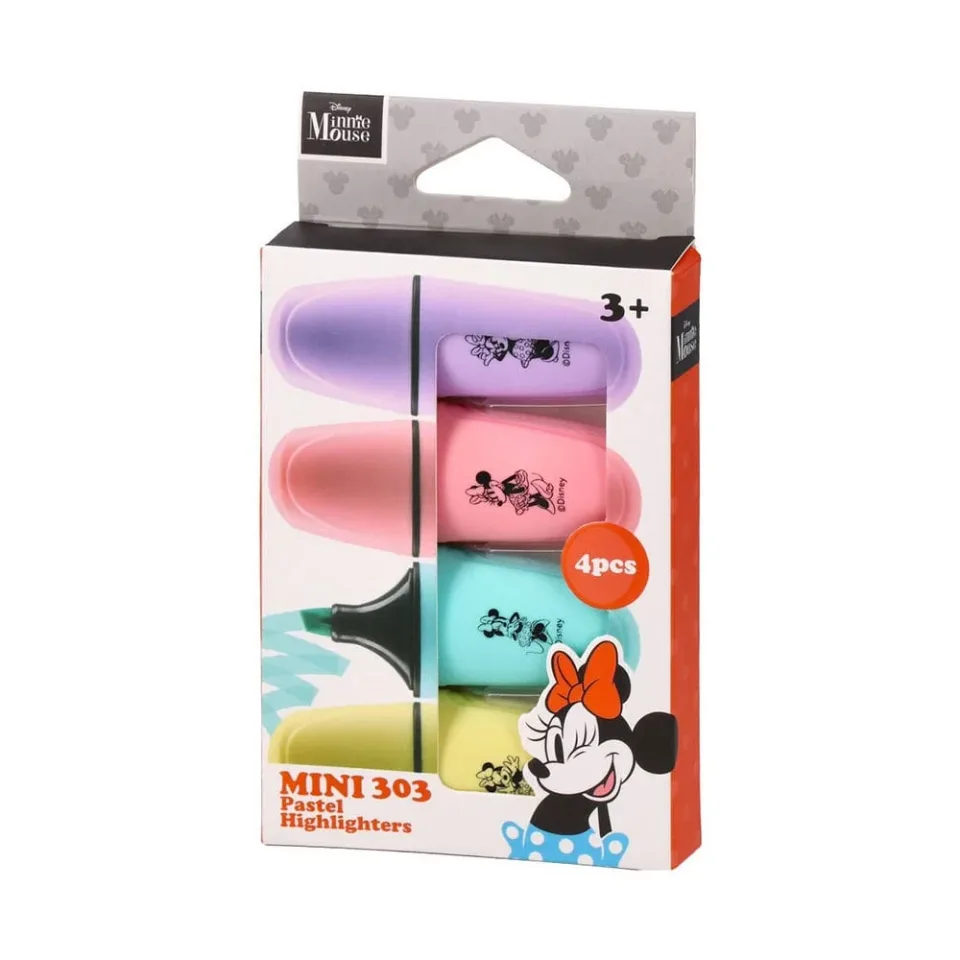 Best Buy 303 Mini Evidențiator, Minnie Mouse, 4 culori pastelate