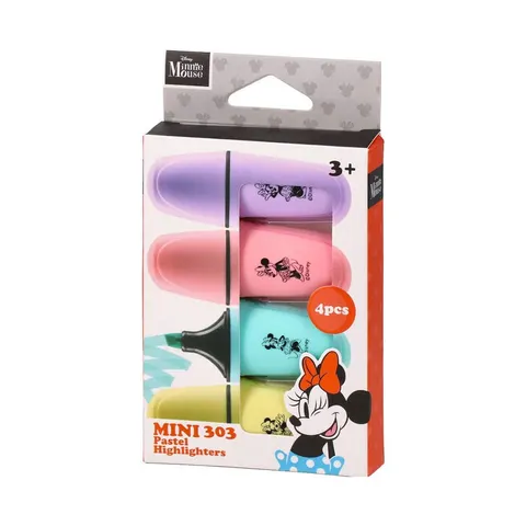 Best Buy 303 Mini Evidențiator, Minnie Mouse, 4 culori pastelate