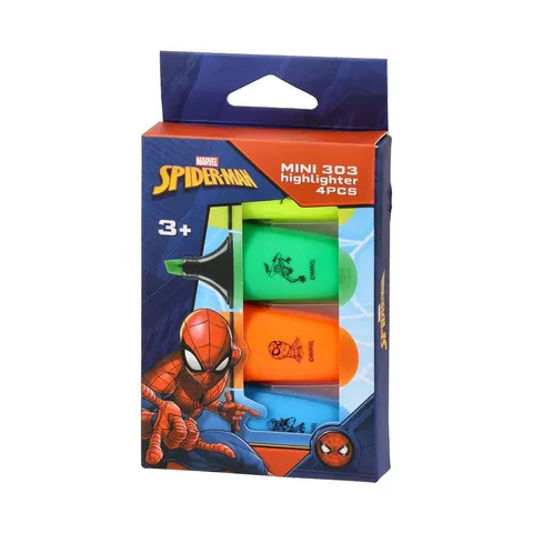 Best Buy 303 Mini Textmarker, Spider-Man, 4 culori pastel