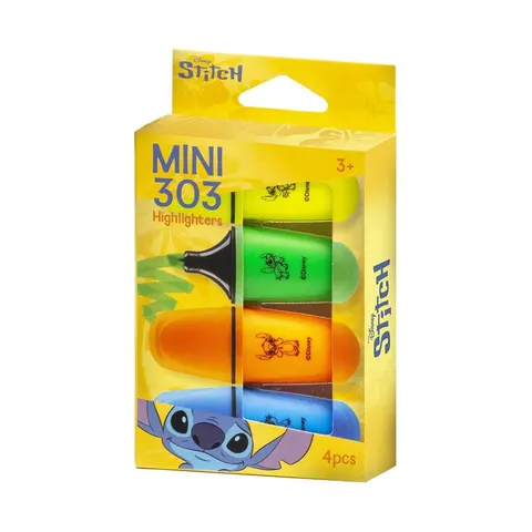 Best Buy 303 Mini Textmarker, Stitch, 4 culori pastel