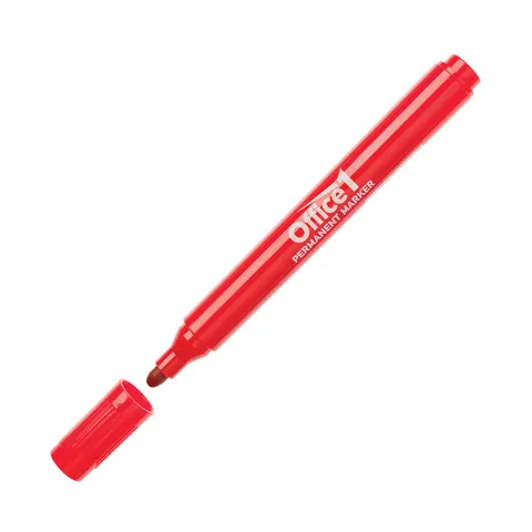Office 1 Marker permanent, vârf rotund, roșu