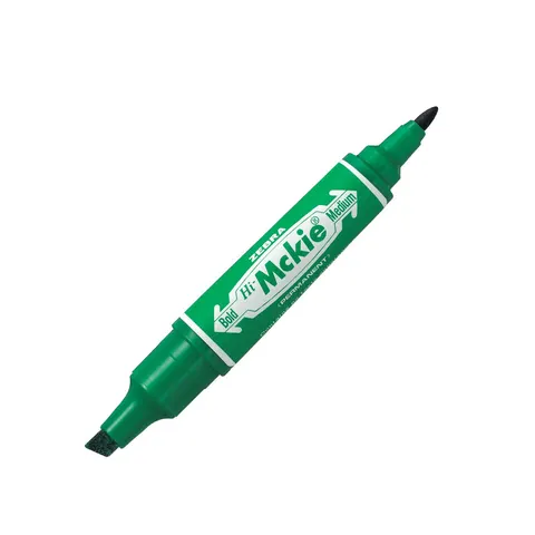 Marker permanent Zebra Hi-Mckie, dublu, 2-4 mm, verde