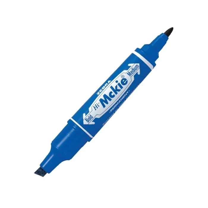 Zebra Marker permanent Hi-Mckie, dublu, 2-4 mm, albastru