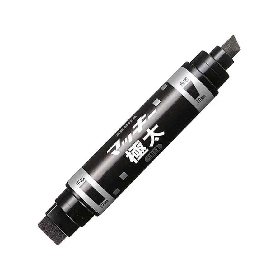 Marker permanent Zebra Mckie Extra Bold, dublu vârf, 10–17 mm, negru