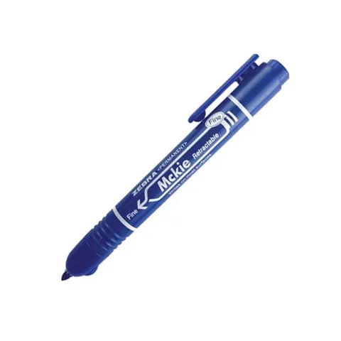 Marker permanent Zebra Mckie Retractable, 1.3 mm, albastru