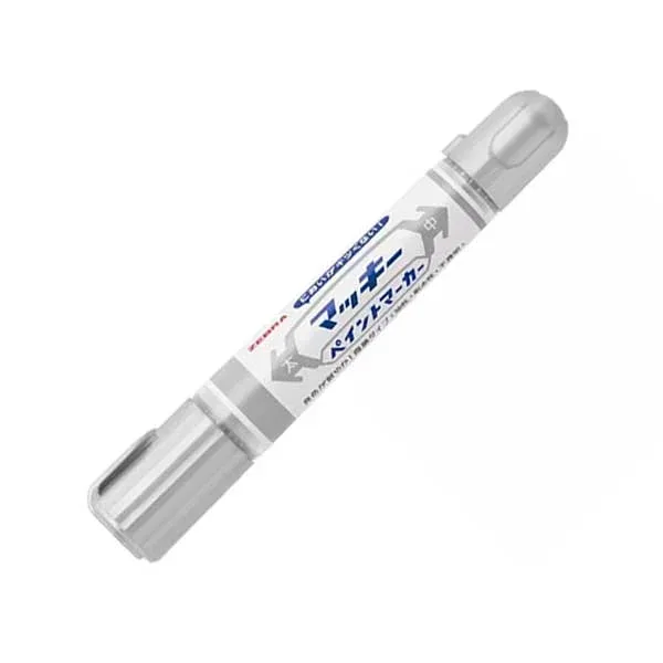 Marker permanent Zebra Mckie Extra Bold, dual, 2–8 mm, argintiu