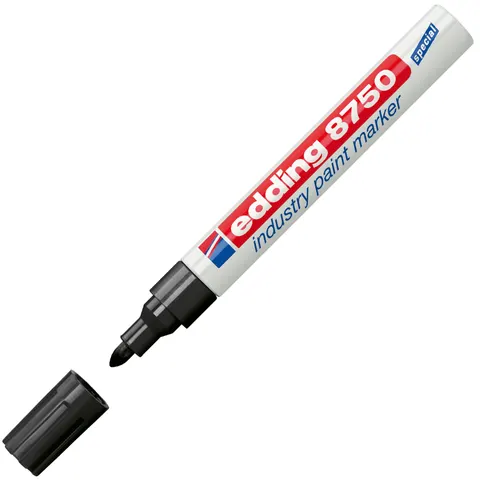 Marker permanent Edding 8750, cu efect de lac, negru