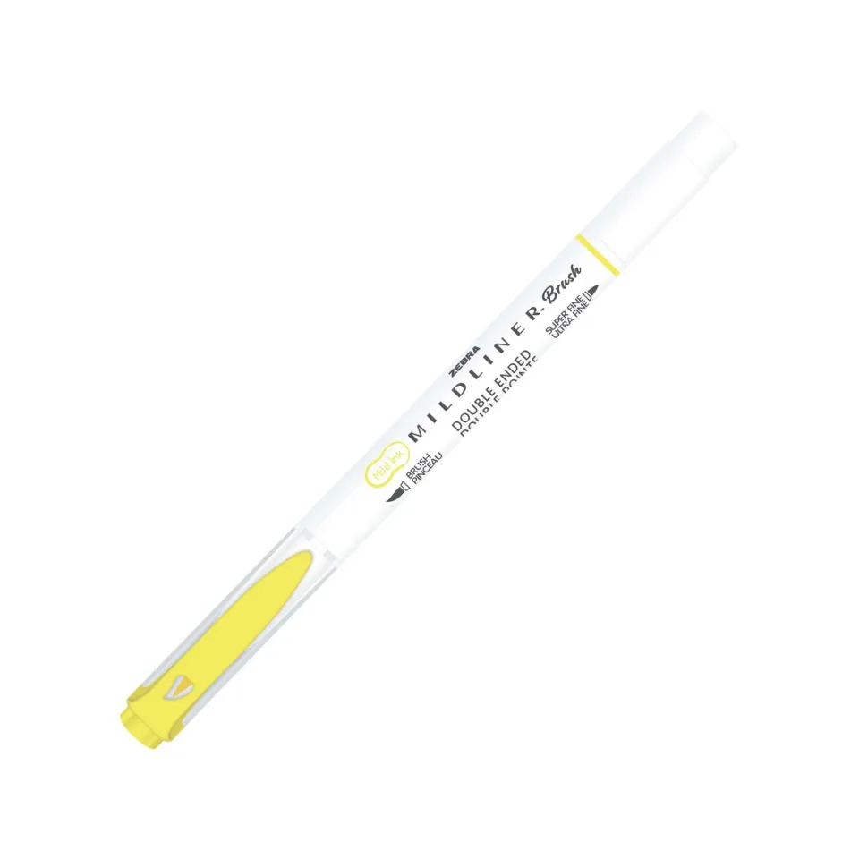 Marker Zebra Brush Mildliner Brush&Marker fluorescent, galben