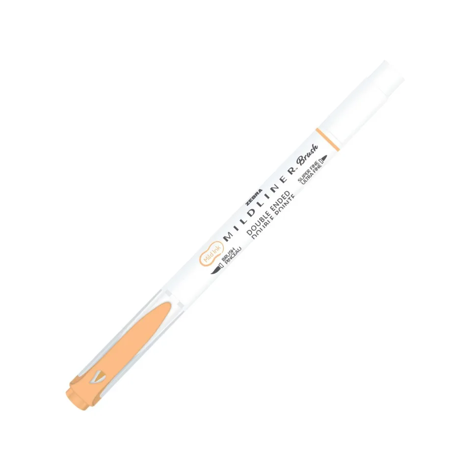 Marker Zebra Brush Mildliner Brush&Marker Fluorescent, portocaliu