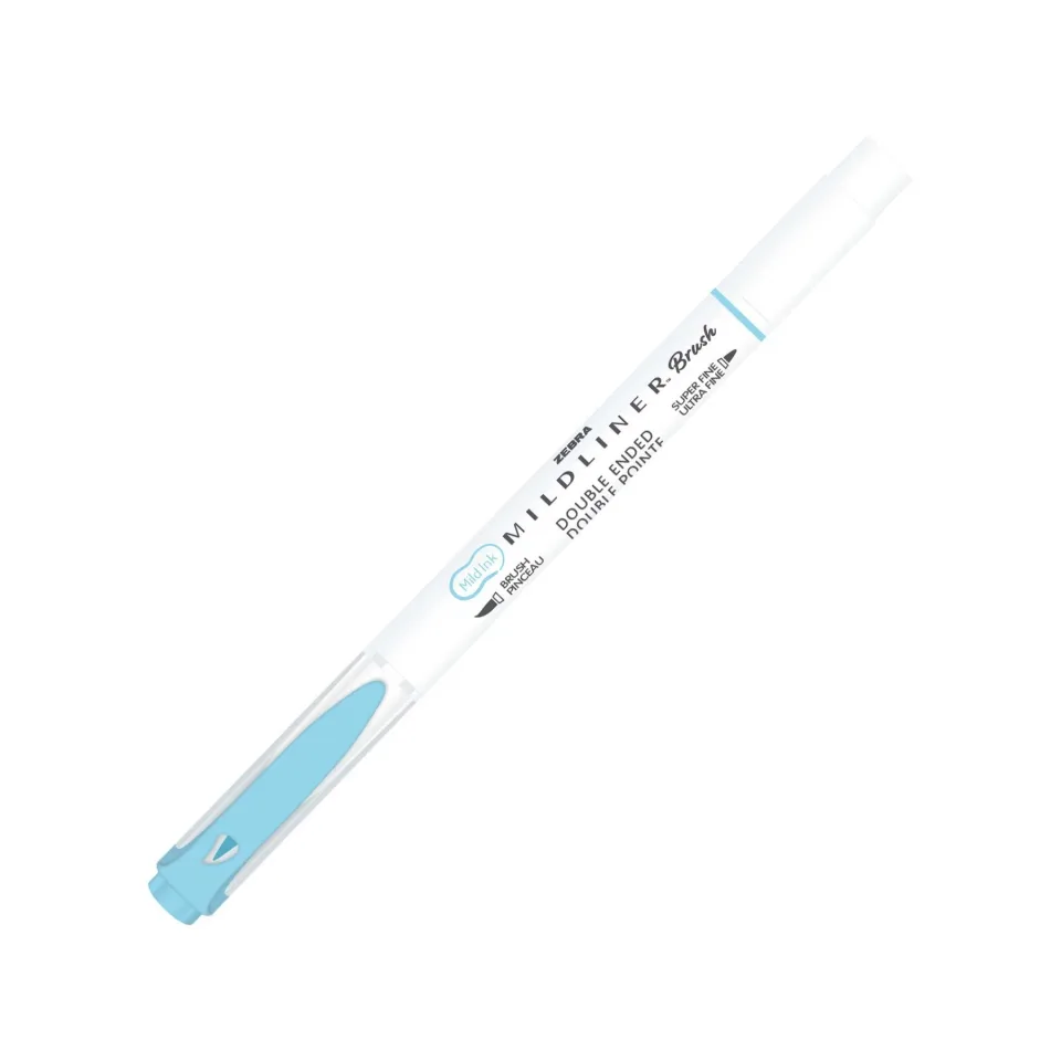 Zebra Brush Marker Mildliner Brush&Marker fluorescent, albastru