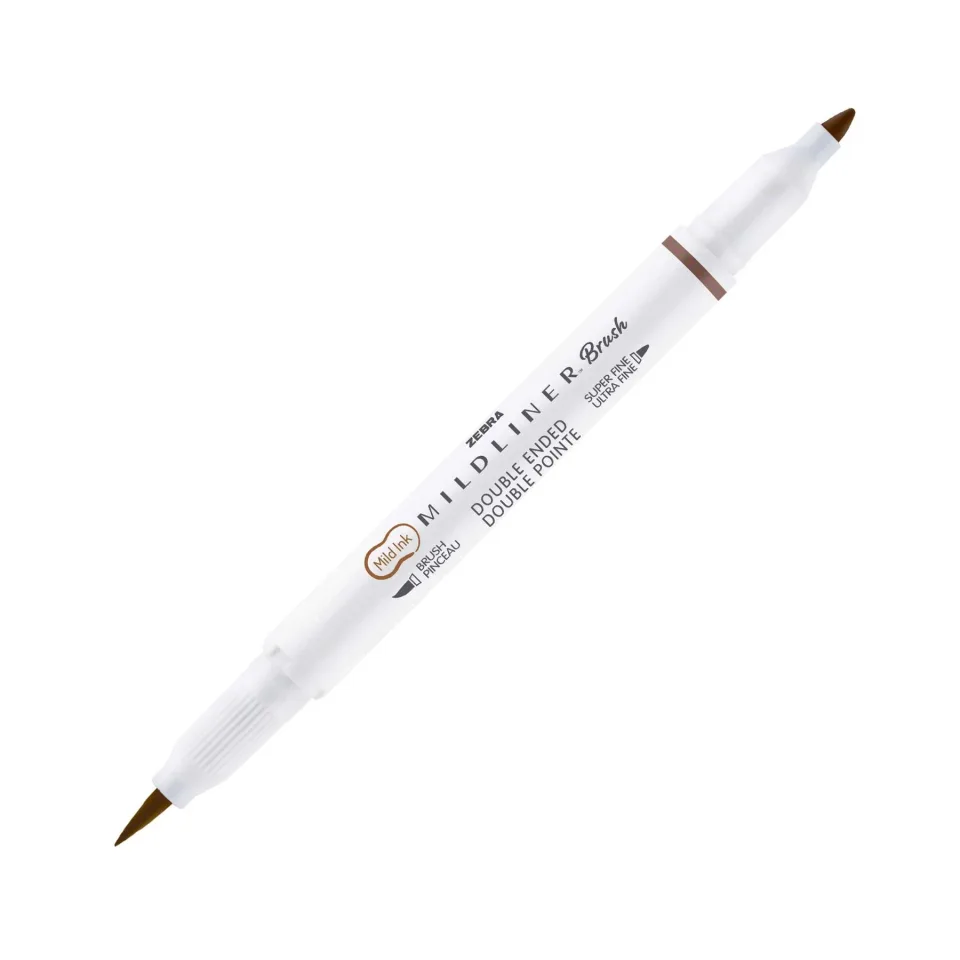 Zebra Marker tip pensulă Mildliner Brush&Marker Warm, maro