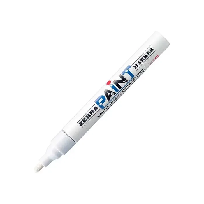 Marker permanent Zebra Paint Marker, 3.0 mm, alb