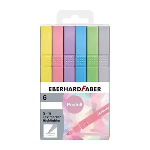 Eberhard Faber Markere Slim, vârf tăiat, culori pastel, 6 bucăți