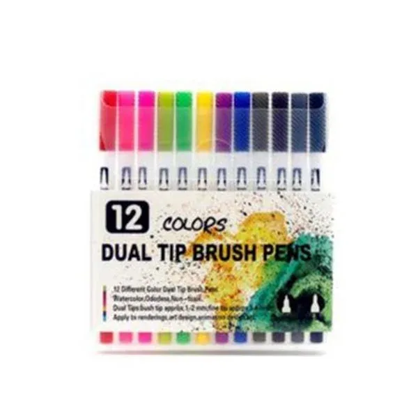 Foska Marker tip pensulă, 12 culori